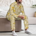 thumbnail image 6 of KLL Cute Bee Gnomes Sleepwear Mens Flannel Pajamas,Long Cotton Pj Set, 6 of 7