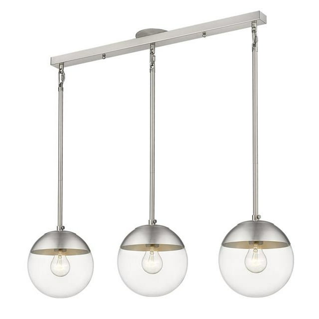 Golden Lighting 3219-3LP PW-PW 34 in. Dixon 3 Light Pewter Linear Pendant Ceiling Light