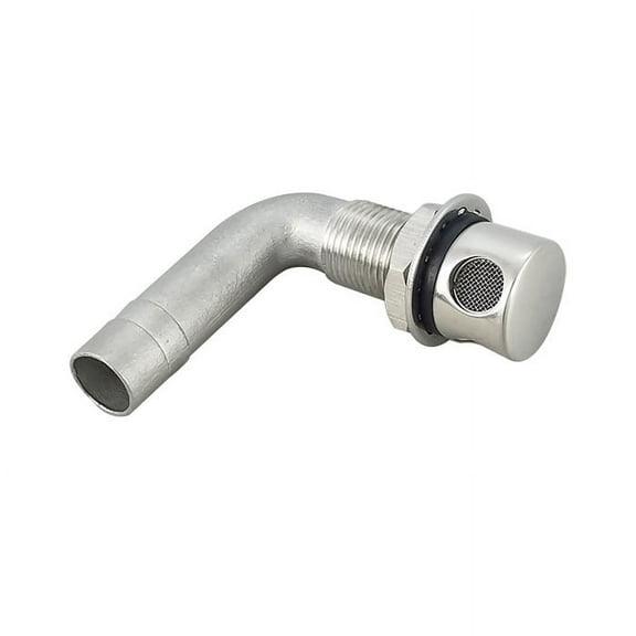 White Water 6602S  90° Stainless Fuel Vent - 5/8" Hose, Down