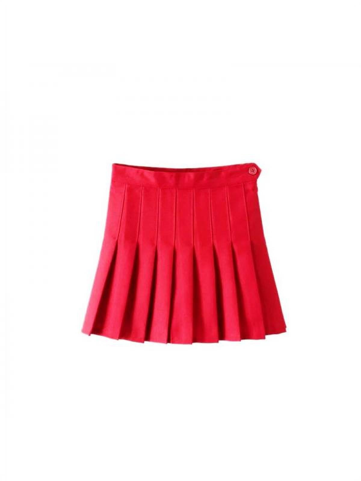 Luxsea Girls College High Waist Pleated Aline Tennis Skirt for