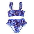 thumbnail image 2 of Babcutegg Swim Suit for Kid Girls Hollowed-out Beach Wear Graphic Girls 2PC Swim Clothes Blue Size 12-13, 2 of 7