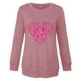 thumbnail image 4 of Craaazy Womens T Shirts Breast Cancer Shirt Casual Loose Crewneck Long Sleeve Pullover Pink Ribbon Awareness Comfy Tops Gifts, 4 of 4