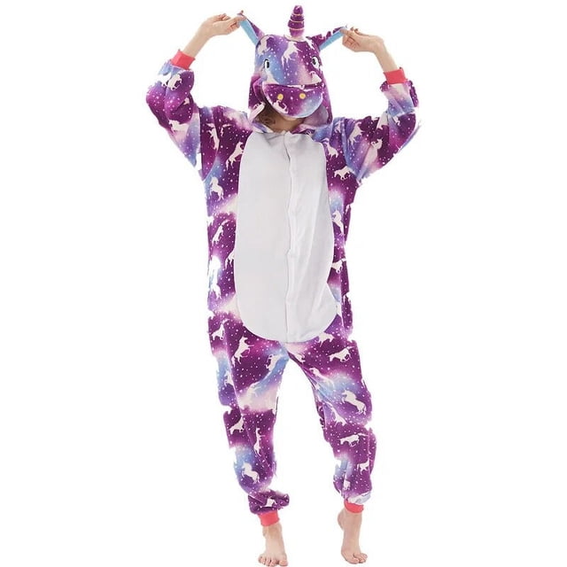 Kugurumi-Conjunto de Pijama de unicornio para mujer, ropa de dormir de franela con dibujos animados de Panda y Stitch, para Navidad e Invierno