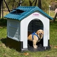 thumbnail image 2 of Casa Q PERRON Para Perro Grande Con Puerta Techo Azul, 2 of 7