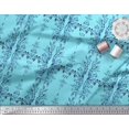 thumbnail image 3 of Soimoi Blue Cotton Duck Fabric Leaf Floral Printed Fabric 1 Yard 42 Inch Wide, 3 of 3