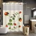 thumbnail image 5 of No Hook Shower Curtains with Snap-in Liner Set, Ladybugs Eucalyptus Waterproof Hotel Style Bathroom Shower Curtain, Spring Botanical Leaves Green Breathable Mesh Top Window Bath Curtains 72''x84'', 5 of 9