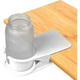 thumbnail image 2 of Portavasos con clip, portavasos para bebidas, clip lateral para escritorio, portavasos para botellas, café, agua, refrescos, clip para platillo, diseño de clip para oficina o hogar (BLANCO), 2 of 4