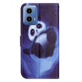 thumbnail image 5 of Para Motorola Moto G24 4G Funda de cuero con estampado de patrones y textura cruzada Funda tipo billetera para teléfono, 5 of 5