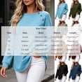 thumbnail image 3 of Warop Fall Long Sleeve Shirts for Women Solid Color Crew Neck Tops Sleeves with Deco Buttons Casual Loose Sweatshirt, 3 of 7