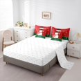 thumbnail image 4 of Manfei Kids Snowman Bedding Comforter Set 7pcs for Boys Girls, Winter Snowflakes King Bedding Sets, Merry Christmas Bed Sheets, Red Green Plaid Bedroom Decor, 4 of 7