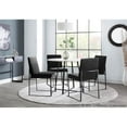 thumbnail image 5 of LumiSource Black Steel, Black Velvet High Back Fuji Dining Chair - Set of 2, 5 of 11