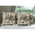 thumbnail image 3 of Ambesonne Traditional Throw Pillow Cover Pack of 4, Oriental Ethno Artwork, 4 Pcs-26" x 16", Umber Dark Teal Ivory, 3 of 5