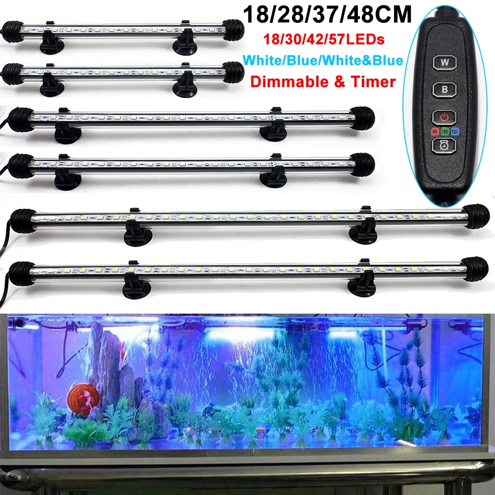 LED Aquarium Lights Submersible Glass Strip Bar Light Fish Tank Underwater Lamp 