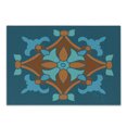 thumbnail image 1 of Vintage Blue Cutting Board, Traditional Moroccon Style Folkloric Motif with Tulip, Decorative Tempered Glass Cutting and Serving Board, Small Size, Burnt Orange Petrol Blue, by Ambesonne, 1 of 1