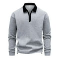 thumbnail image 2 of Ceisia Men's All-Season Gift Vintage Casual Plaid Polychrome Zipper Turndown Collar Long-Sleeve Shirt - Polyester Comfortabl e Daily Top, 2 of 9