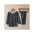 thumbnail image 3 of Runhomal Kids Thermal Underwear Set Boys Girls Base Layer Long Johns Mock Neck Top with Pants Warm Dark Gray 100, 3 of 4