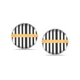 thumbnail image 5 of LeCalla 925 Sterling Silver Stud Earrings for Mens | Three-Tone Striped Button Studs Earring Jewelry Gift for Father's Day 12MM, 5 of 7