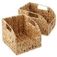 thumbnail image 3 of Casafield (Set of 2) Water Hyacinth Pantry Baskets with Handles - Natural, Medium and Large Size Woven Storage Baskets for Kitchen Shelves, 3 of 7