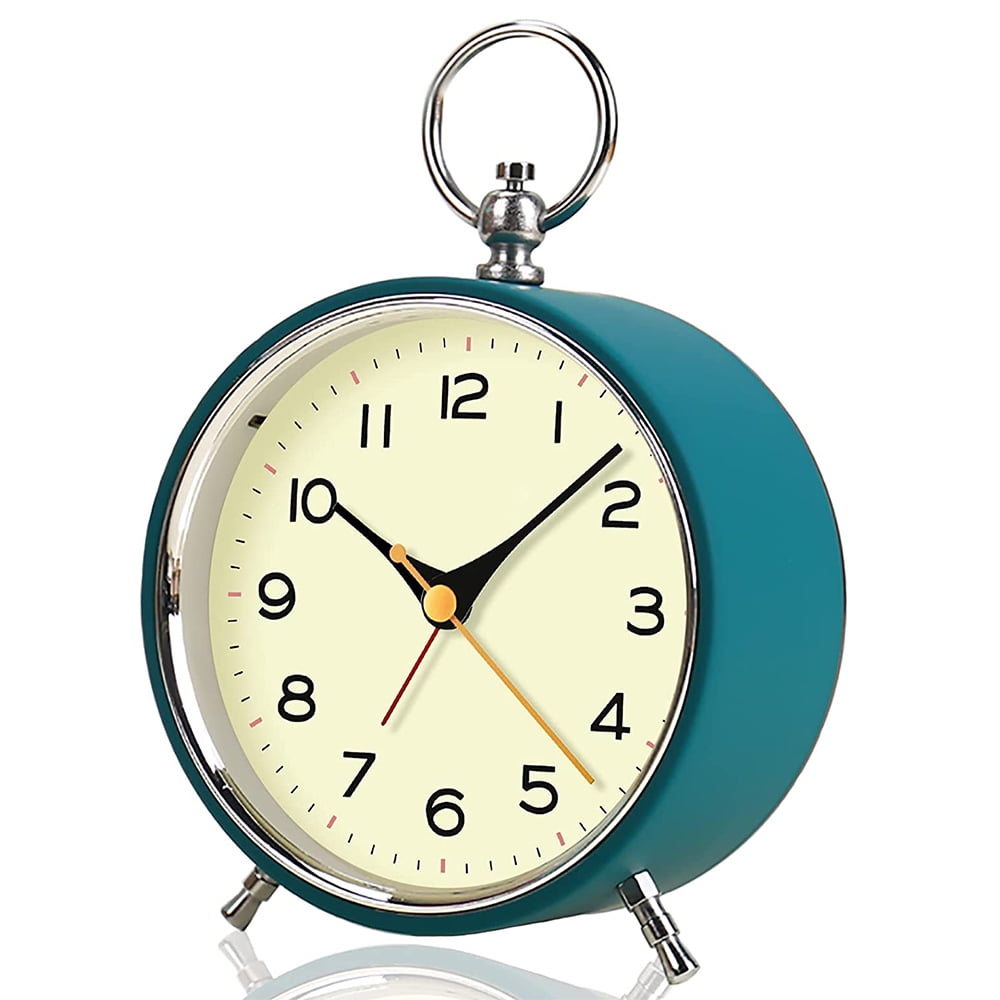 Analog Alarm Clock Silent NonTicking Quartz Battery Operated Extra