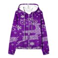 thumbnail image 4 of Puntoco Mujer Moda Impreso Blusa Manga Larga Tops Sudadera Bolsillos Con Capucha Puntoco Puntoco-1, 4 of 6