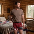 thumbnail image 6 of Mens Papa Bear Boxers Funny Fathers Day Paw Print Plaid Graphic Novelty Underwear for Guys, 6 of 8
