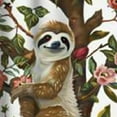 thumbnail image 6 of Sheronv Sloth Tree Branch Flowers Round Table Cover Stain Resistant Washable Indoor Outdoor Tablecloth Kitchen Dining Wedding Parties 100% Polyester Waterproof 54"-58, 6 of 8