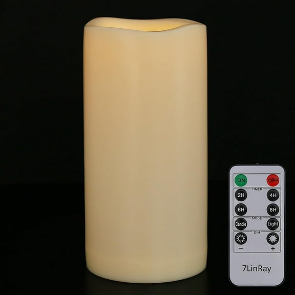 YANGLI 4x8 Inch Outdoor Flameless Candle with Remote, Waterproof LED Pillar with Timer for Lantern Porch