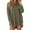 Army Green, variant on T Shirts Women Oversized Round Neck Long Sleeve Solid Print Waffle Knit Split Hem Tops for Outdoor Womens Graphic Tees Black L