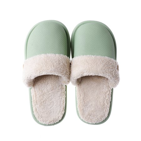 

Duretiony Removable Washable Cotton Slippers Women Men Fall Winter Waterproof Non-slip Soft Bottom Home Luxury Plush Slippers