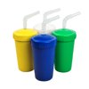 Re-Play Made in The USA 4pk Straw Cups with Reversable Reusable Straw for Easy Baby, Toddler, and Child Feeding - Navy, White, Kelly Green, Yellow (Nautical+)…