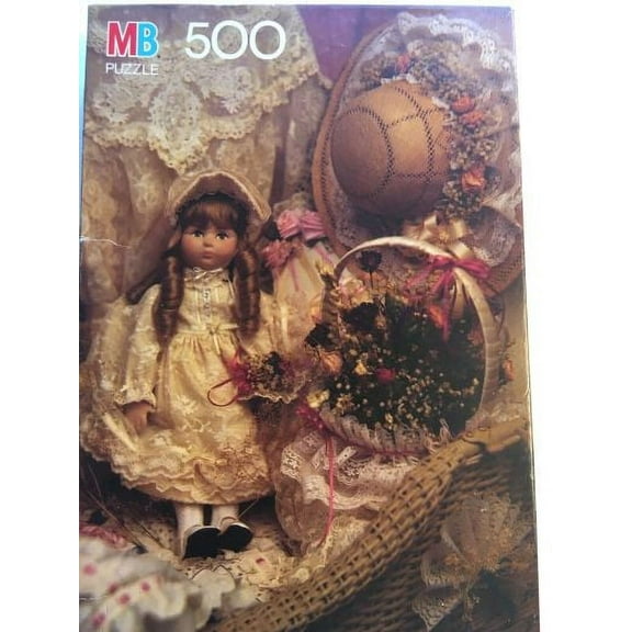 Vintage Milton Bradley Antique Doll In Lace 500 Piece Jigsaw Puzzle