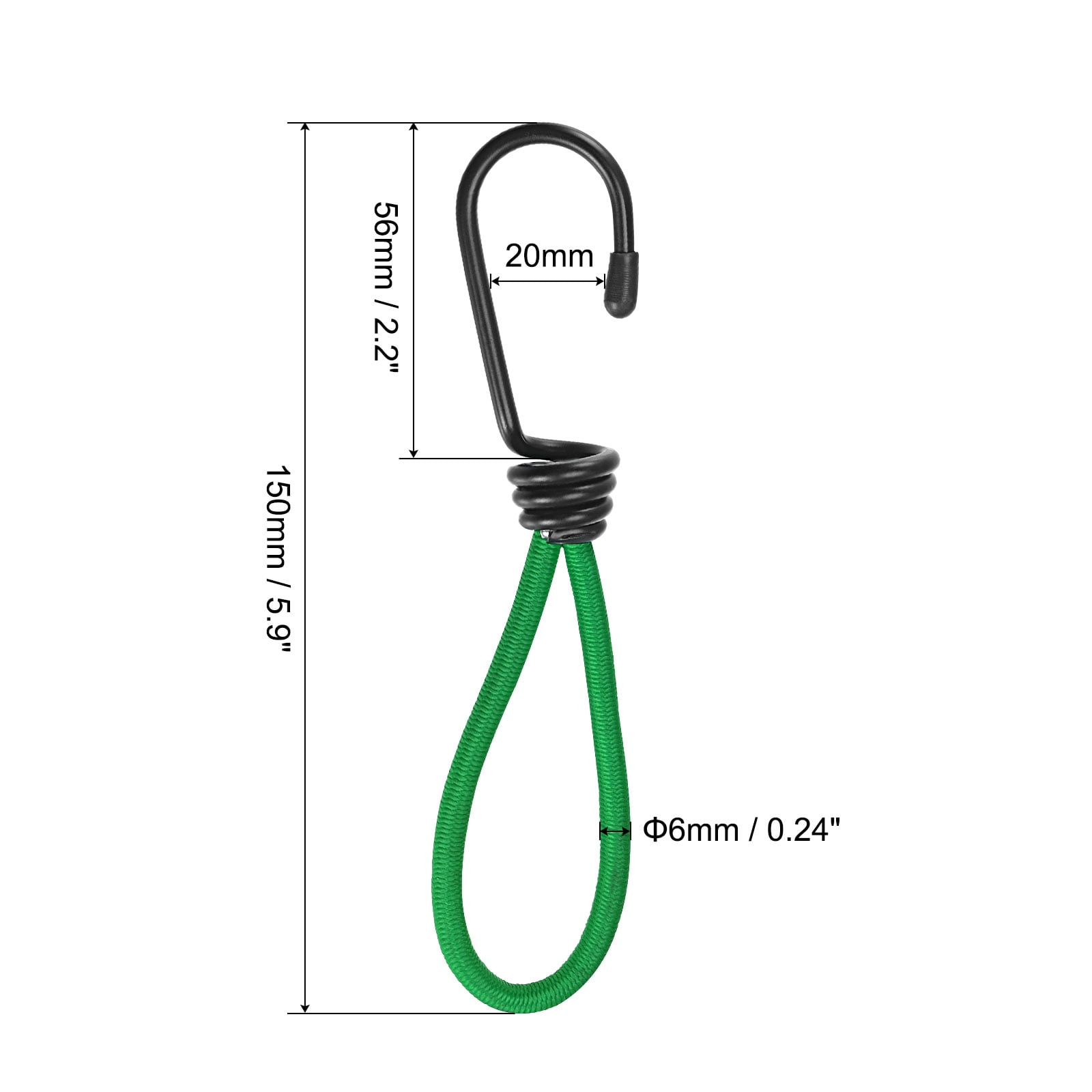 Unique Bargains Elastic Cord with Hook Fixed Strap for Camping Tent Canopy Green