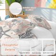 thumbnail image 3 of Coral Pink Grey Coastal Bedding 3 Piece Duvet Cover Set Twin Size, Summer Beach Starfish Coral Nautical Rustic Soft Microfiber Comforter Cover with Zipper Closure & Pillowcases, Quilt Cover, 3 of 9
