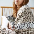 thumbnail image 4 of Sedona House Fuzzy Faux Fur Cheetah Throw Blanket,Lightweight Plush Cozy Soft Microfiber for Couch Travel,50 by 60-Inch,Brown Sand Leopard, 4 of 8