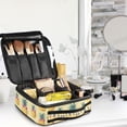 thumbnail image 5 of FORMRS Travel Makeup Bag Large Capacity Train Case Cosmetic Organizer with Adjustable Dividers, Pineapple Love, 5 of 8