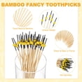 thumbnail image 2 of Uxcell 200-Pack Palillos de Cóctel, Palillos de Bambú Elegantes de 4.7 Pulgadas para Barbacoa [Negro + Amarillo, Perla], 2 of 6