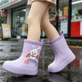 thumbnail image 3 of Kcolen Kids Cartoon Rain Boots Waterproof Non- Outdoor Rain Shoes for Toddler Boys Girls, Lightweight Daily Wear Ages 2-11 Purple, 3 of 7