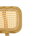 thumbnail image 3 of GDF Studio 25.75" Bari Indoor Wood Bar Stools with Rattan Backrest, Natural Finish, Set of 2, 3 of 7