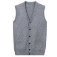 thumbnail image 4 of Hrsba Cardigan Sweaters for Men,Solid Color Button Knit Sweater Vest with Pockets for Fall, 4 of 6