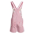 thumbnail image 5 of Kids Striped Short Overalls Adjustable Strap Romper with Front Pocket Casual Striped Playsuit for Boys & Girls Pink Size 6-7 Years, 5 of 5