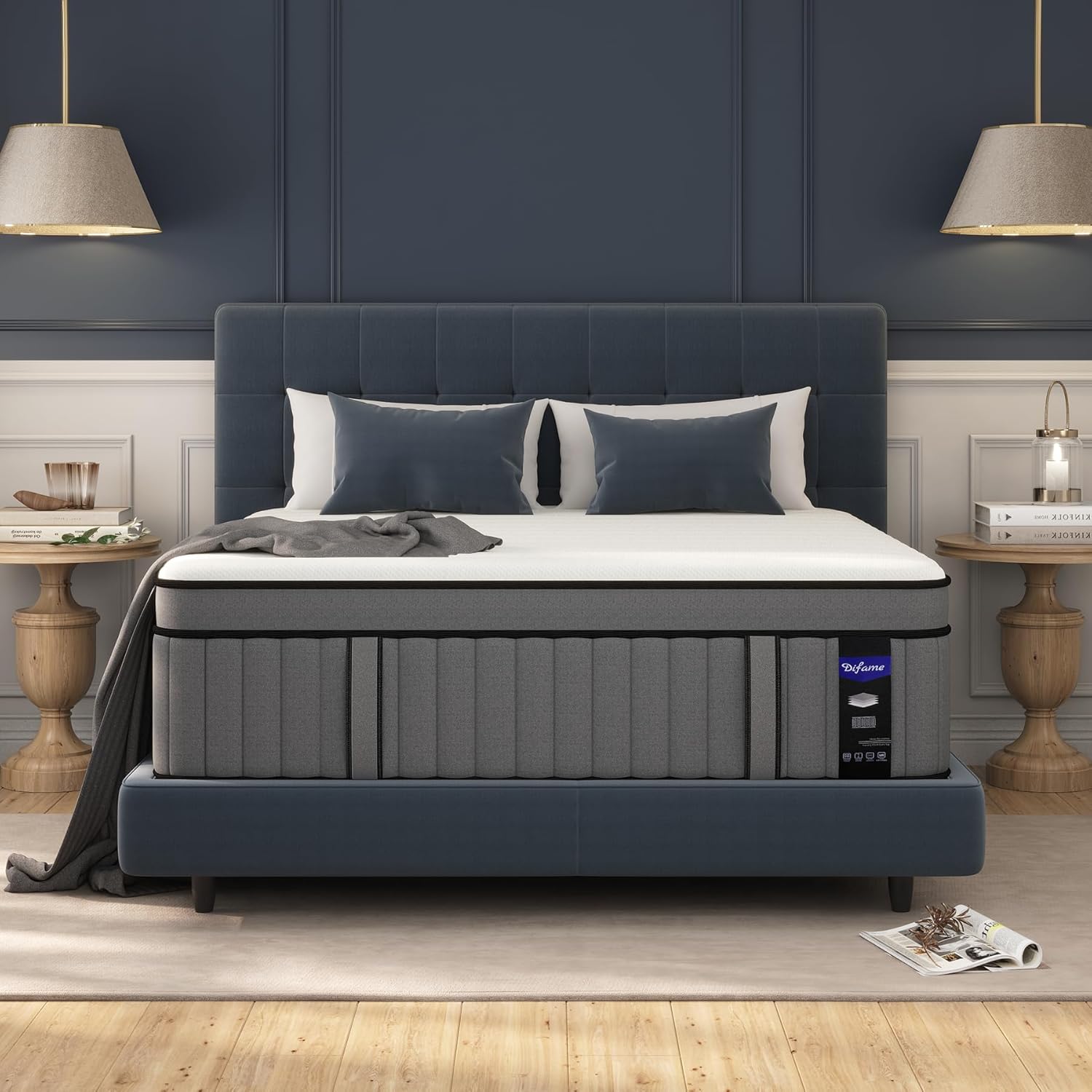 SIMING Queen Size Mattress, Upgrade Strengthen 12 Inch Hybrid Queen Mattress in a Box,Mattress Queen Size with Memory Foam and Independent Pocket Spring,Medium Firm,Edge Support,Motion Isolation