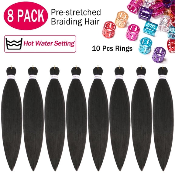 WEIF-Pre Stretched Braiding Hair Long Braid 26 Inch 8 Packs Professional Braiding Hair Extensions Synthetic Crochet Twist Braids (26 Inch, 4#)