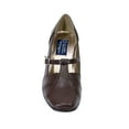 thumbnail image 2 of PEERAGE Isabel Women Extra Wide Width Square Toe T-Strap with Buckle Dress Pump BROWN 6.5, 2 of 6