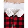 thumbnail image 4 of Toddler Button Jacket Casual Plaid Print Long Sleeve Cardigan Winter Coat Outwear, 4 of 7