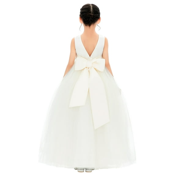 Ekidsbridal V-Back Flower Girl Dress Rhinestones for Pageants Junior Bridesmaids Formal Photoshoot Gown PR123 12