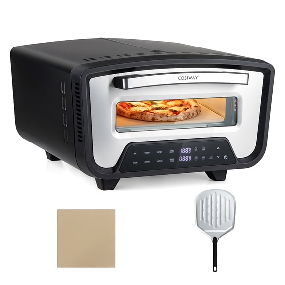 Costway Indoor Electric Pizza Oven for 12" Pizzas with 8 Presets, Heats up to 850℉ for Home