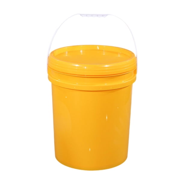 Cubo de almacenamiento de alimentos con asa y tapa, contenedor de almacenamiento multiusos para el hogar Amarillo