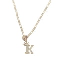 thumbnail image 2 of Cadena y dije de brillos con corona de oro laminado letra K, 2 of 7