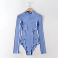thumbnail image 5 of FAIWAD Long Sleeve Bodysuit for Womens Turtleneck Slim Stretch Ribbed Basic Solid Color Bodysuits, 5 of 5