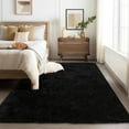 thumbnail image 3 of FairOnly 8'x10' Fluffy Area Rug Indoor Soft Fuzzy Shaggy Carpet Floor Rugs with Non-Slip Backing for Living Room Bedroom Home Decor, Black, 3 of 9